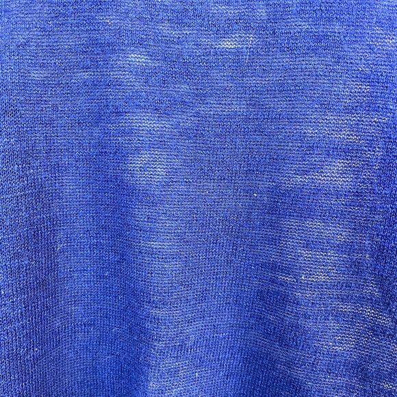 J Jill Sweater Womens Large Navy Blue Linen Cotton Scoop Neck Pocket Lightweight - Picture 3 of 10